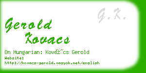 gerold kovacs business card